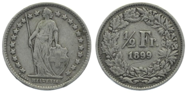 1/2 Franken 1899 B